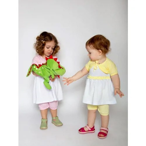 Комплект одежды   для девочек, сарафан и кофта, размер 74, белый, розовый