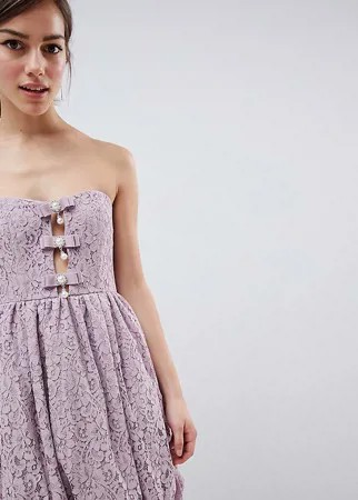 Кружевное платье мини эксклюзивно для ASOS DESIGN Petite-Мульти