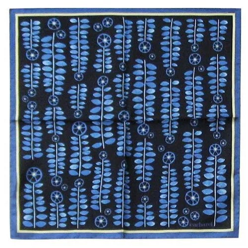 Платок Cacharel, натуральный шелк, 53х53 см, синий, черный