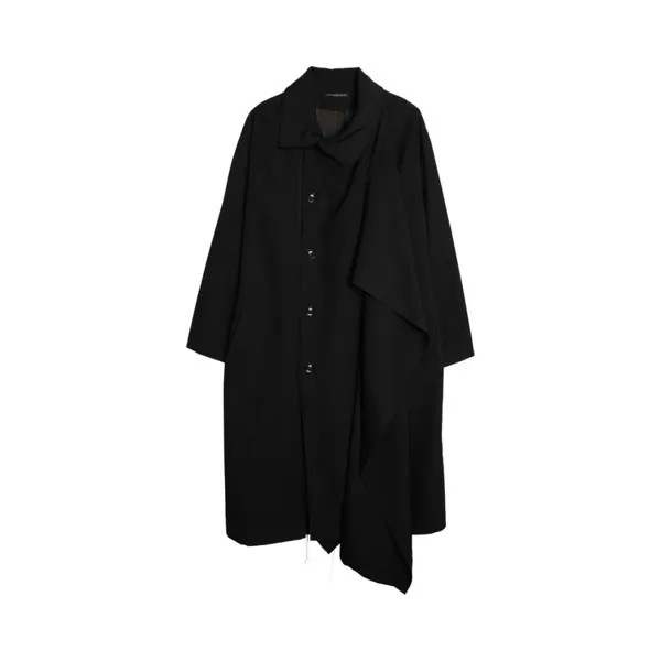 Пальто Y'S Y's Gabardine Left Flap Panel 'Black', черный