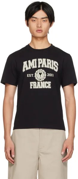 Черная футболка с круглым вырезом AMI Alexandre Mattiussi