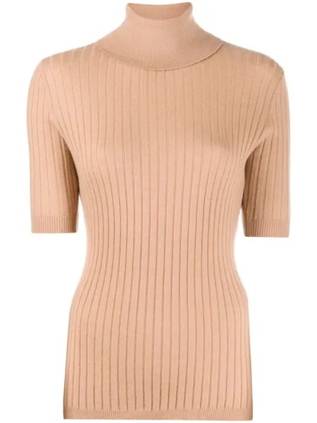 Свитер Victoria в рубчик с высоким воротником Cashmere In Love, бежевый