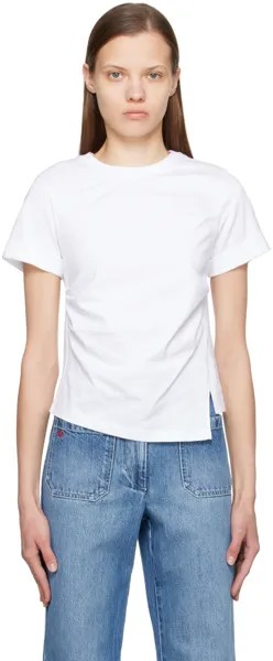 Белая драпированная футболка Victoria Beckham