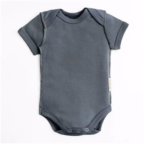 Боди детское с коротким рукавом AMAROBABY Nature, графит, 68