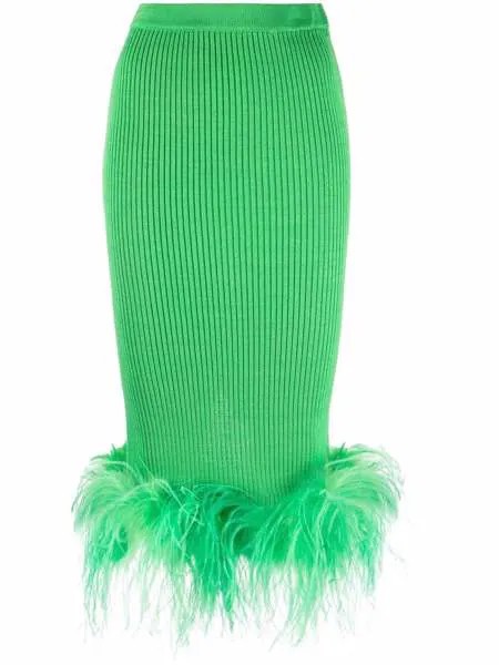 Giuseppe Di Morabito ribbed-knit ostrich-feather skirt
