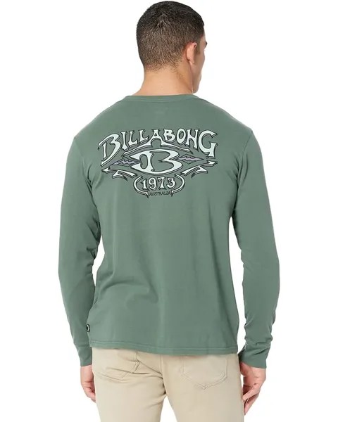 Футболка Billabong Heritage Long Sleeve Wave Washed Tee, цвет Cypress