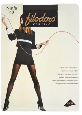 Колготки Filodoro Classic Ninfa 40 den, размер 3-M, platino (черный)