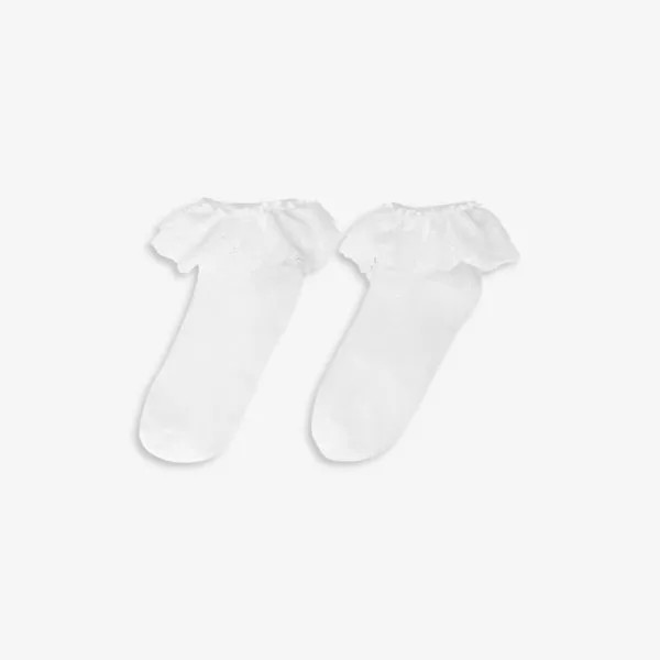 Носки Bonneterie с оборками из смесового хлопка Maje, цвет blanc