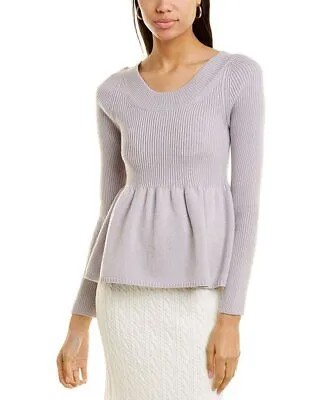 Женский шерстяной пуловер с баской Rebecca Taylor, фиолетовый, размер размера XS