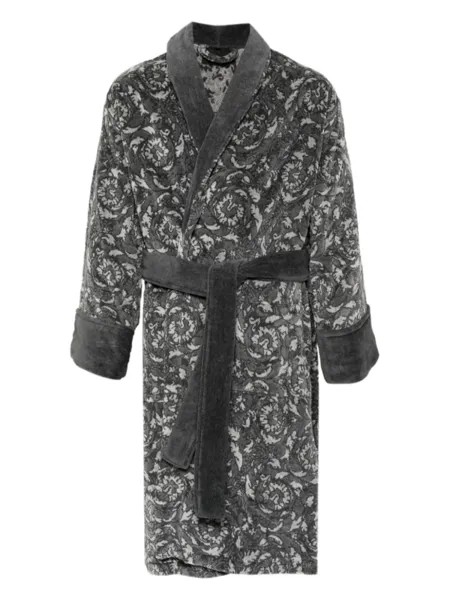 Versace халат Barocco с поясом, серый