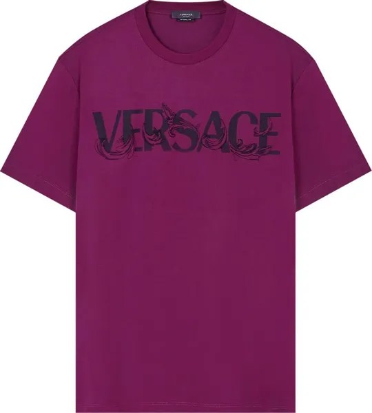 Футболка Versace Barocco Silhouette Logo T-Shirt 'Fuchsia', фиолетовый
