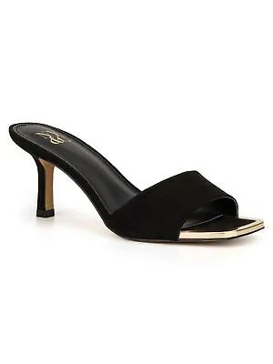 Женские черные золотистые босоножки без шнуровки на каблуке NEW YORK - CO Liz 9