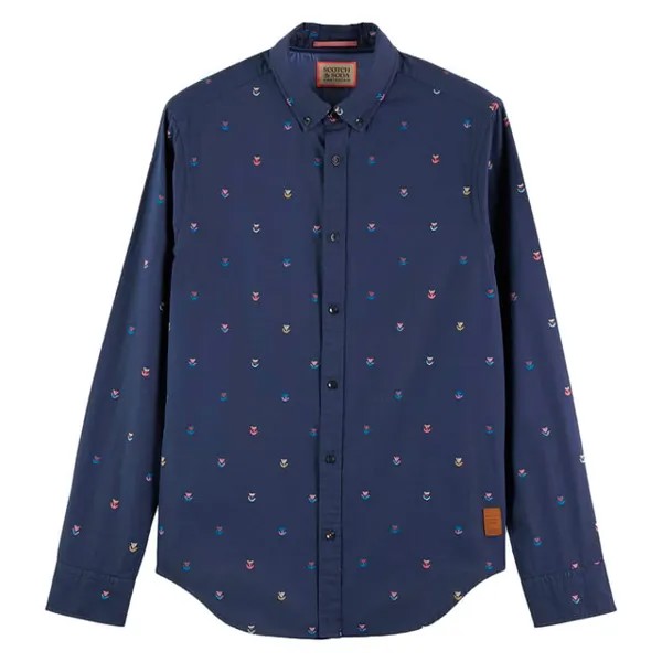 Жаккардовая рубашка узкого кроя Scotch&Soda Scotch & Soda, синий