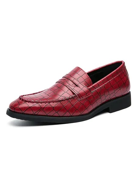 Milanoo Men\'s Dress Shoes Stylish Round Toe Monk Strap Slip-On PU Leather