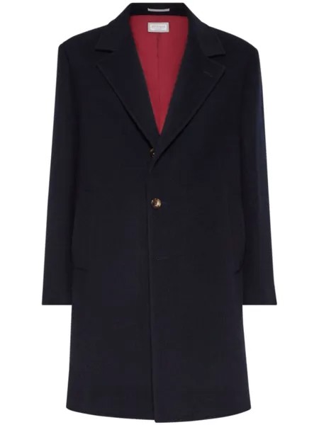 Brunello Cucinelli шерстяное пальто, синий