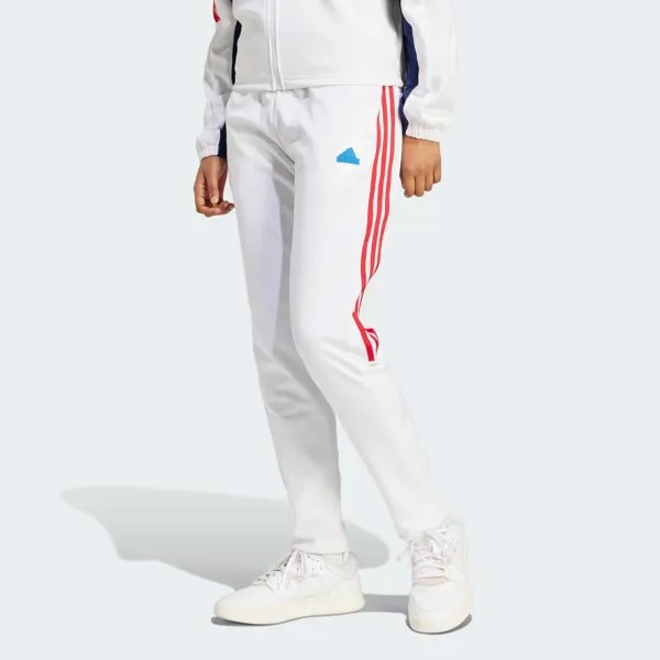 Спортивные брюки с 3 полосками Tiro Cut Adidas, цвет White/Team Navy Blue 2/Better Scarlet