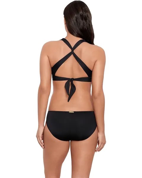 Топ бикини LAUREN Ralph Lauren Beach Club Solids Twist X Back Bikini Top, черный