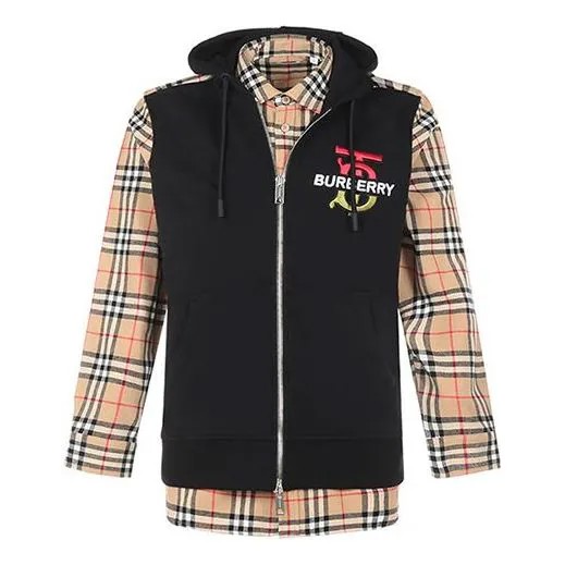 Куртка Burberry SS21 Plaid Letter Printing Coat Male Black, черный