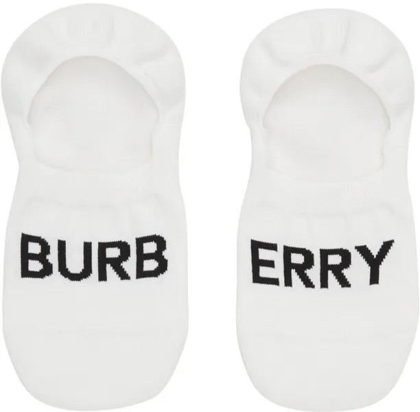 Белые носки-невидимки в рубчик Burberry