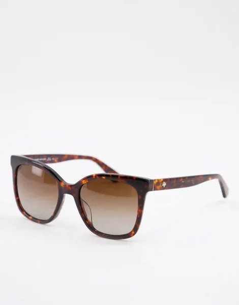 Солнцезащитные очки с квадратными линзами Kate Spade-Коричневый цвет