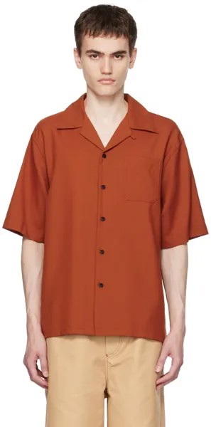 Оранжевая рубашка с нашивками Marni