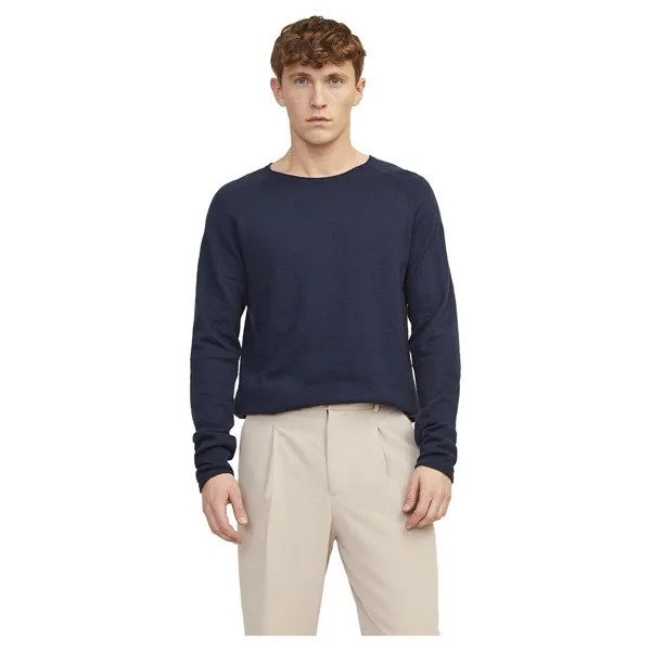 Свитер Jack & Jones Linen Knit Crew Neck, синий