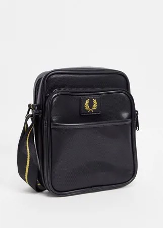 Черная фактурная сумка через плечо из пике Fred Perry-Черный цвет