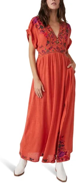 Платье Мейсл Free People, цвет Tiger Red Combo