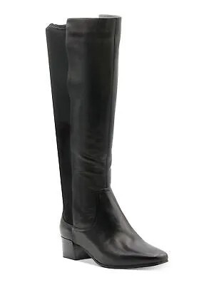 ADRIENNE VITTADINI Женские черные кожаные сапоги с квадратным носком на каблуке с наборным каблуком 7.5
