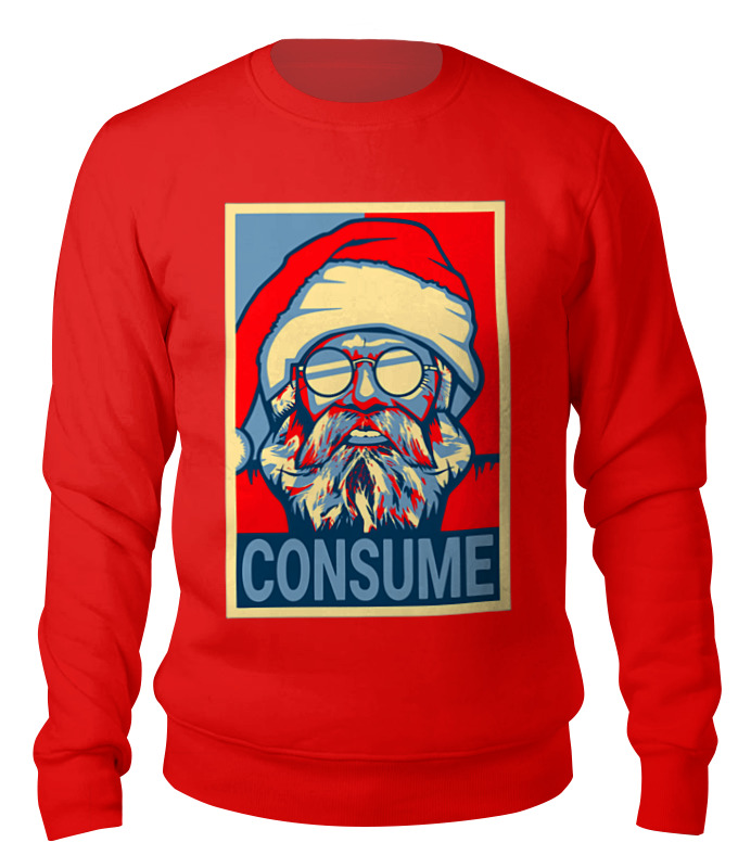 Свитшот унисекс Printio Merry christmas красный XS