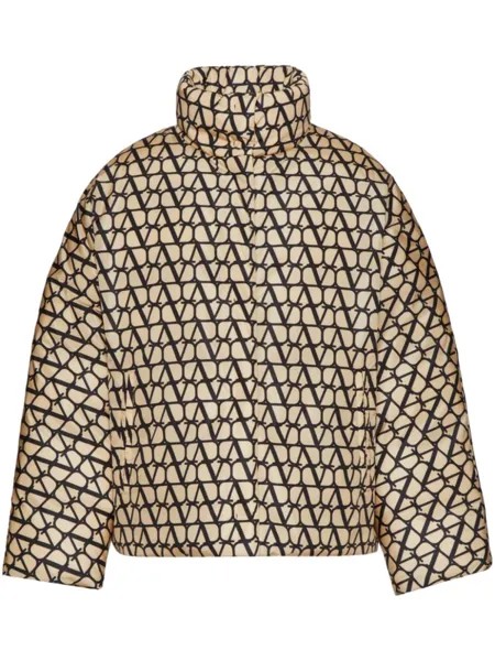 Valentino Garavani пуховик с принтом Toile Iconographe, нейтральный цвет