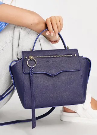 Синяя сумка через плечо с декоративным ремешком Rebecca Minkoff-Голубой