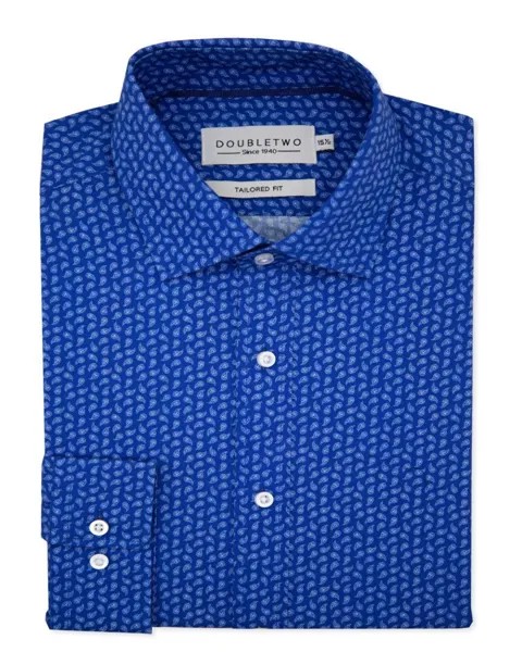 Миниатюрная строгая рубашка с узором пейсли Double TWO, синий