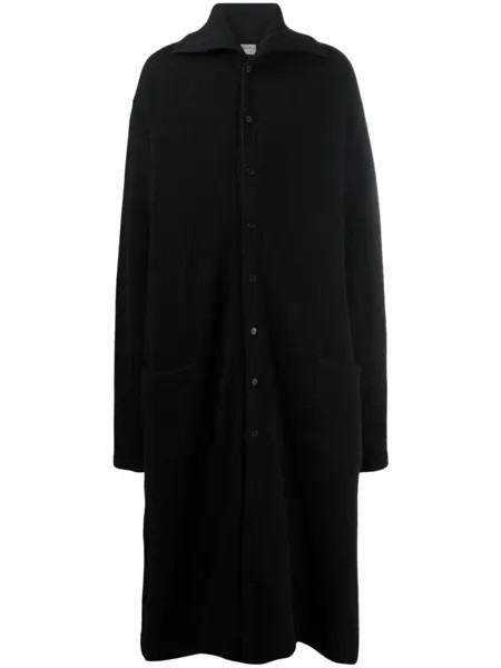 Yohji Yamamoto пальто тонкой вязки, черный