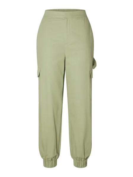 Брюки карго Selected Femme CILLE, зеленый