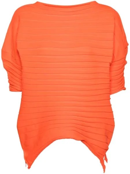 Асимметричная блузка со складками Pleats Please Issey Miyake, оранжевый