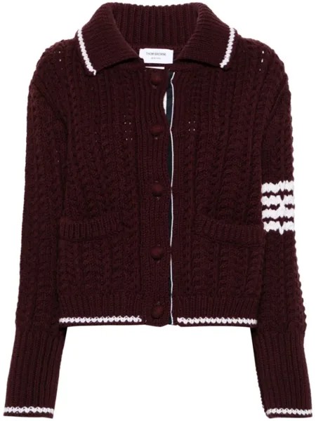 Thom Browne кардиган из вирджинской шерсти с полосками 4-Bar, красный