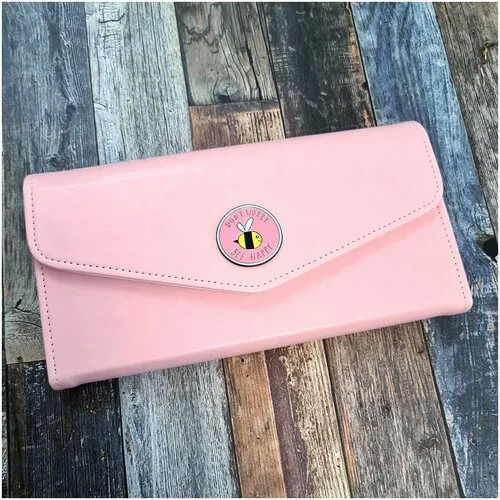 Женский кошелек ручной работы, горизонтальный розовый кошелек для купюр и мелочи, для кредитных карт