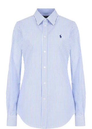 Приталенная хлопковая блуза в полоску Polo Ralph Lauren