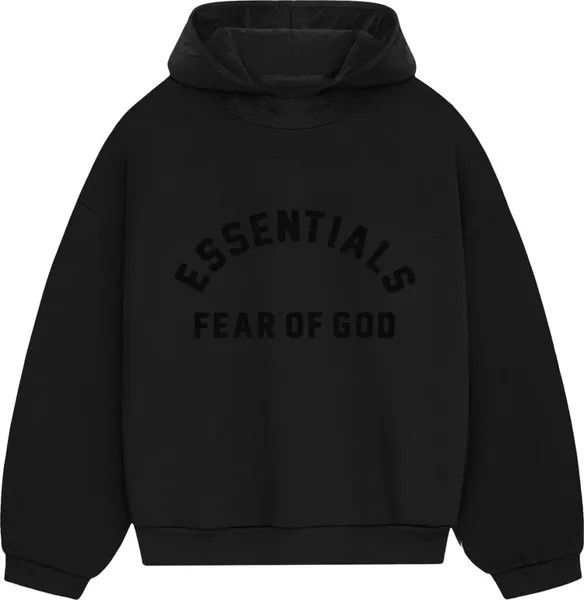 Худи Fear of God Essentials Nylon Fleece 'Jet Black/Jet Black', черный