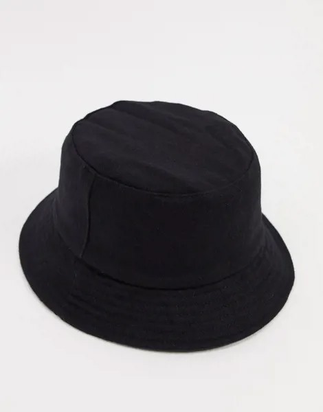 Черная шляпа с добавлением шерсти French Connection-Черный