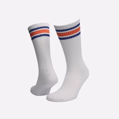 Носки Sneakerhead Striped Sox, размер 42/45, белый, оранжевый