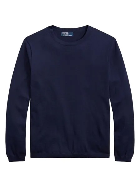 Хлопковый свитер с круглым вырезом Polo Ralph Lauren, синий