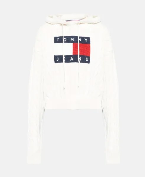 Трикотажный джемпер с капюшоном Tommy Jeans, цвет Wool White