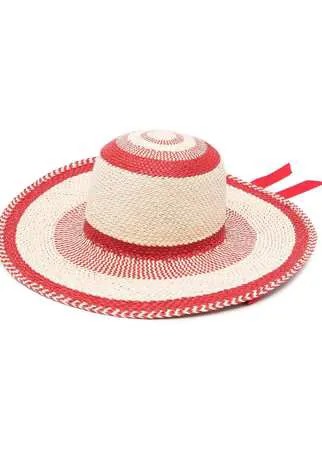 Gladys Tamez плетеная шляпа в полоску