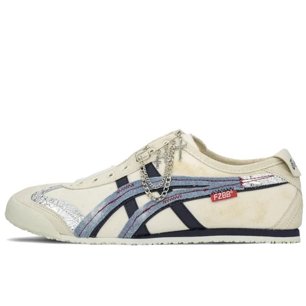 Кроссовки Onitsuka Tiger MEXICO 66 Lifestyle Shoes Unisex Low-top Beige/Blue, синий/хаки