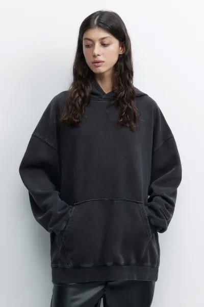 Худи oversize утепленная с состаренным эффектом