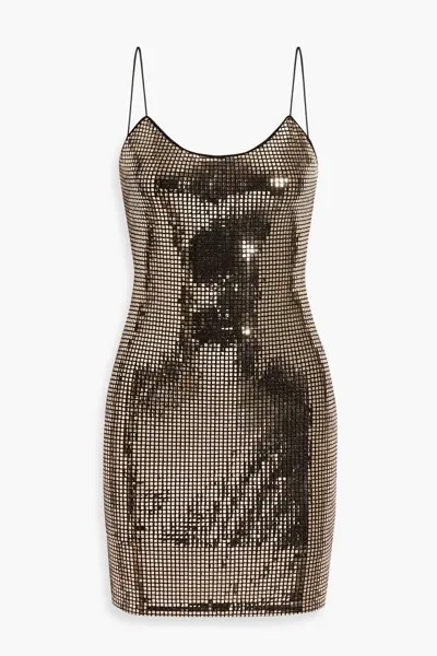 Платье мини Nelle из джерси с пайетками Alice + Olivia, золото