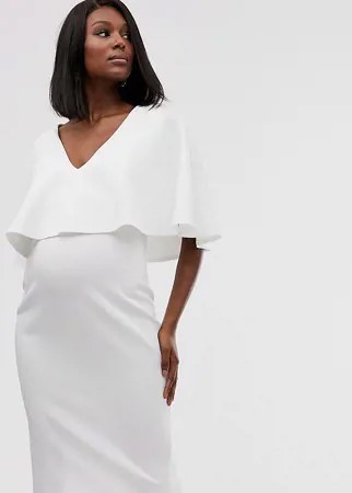 Облегающее двухслойное платье миди для кормящих мам ASOS DESIGN Maternity-Белый
