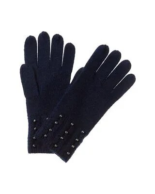Кашемировые перчатки Forte Cashmere с жемчужными шипами женские, синие